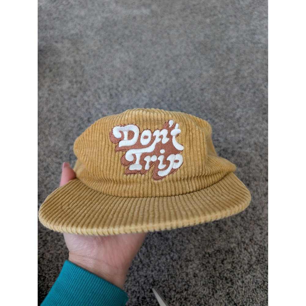 Free & Easy Dont Trip Mustard Yellow Corduroy Snapback Hat OSFA